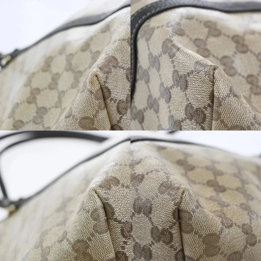 GUCCI GG Pattern Crystal Shoulder Tote Bag Coating Canvas Leather Brown 87EG286 - Picture 14 of 15